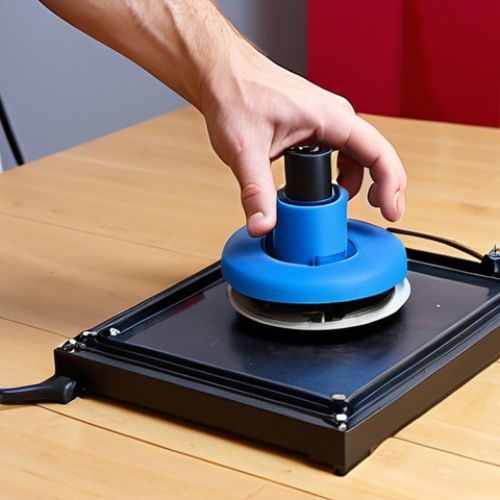 Home 4 **A hobbyist using a consumer-grade 3D printer to create a replacement part for a vacuum cleaner, showcasing the ease and cost-effectiveness of home 3D printing.** (Focus: Practical application of 3D printing at home)